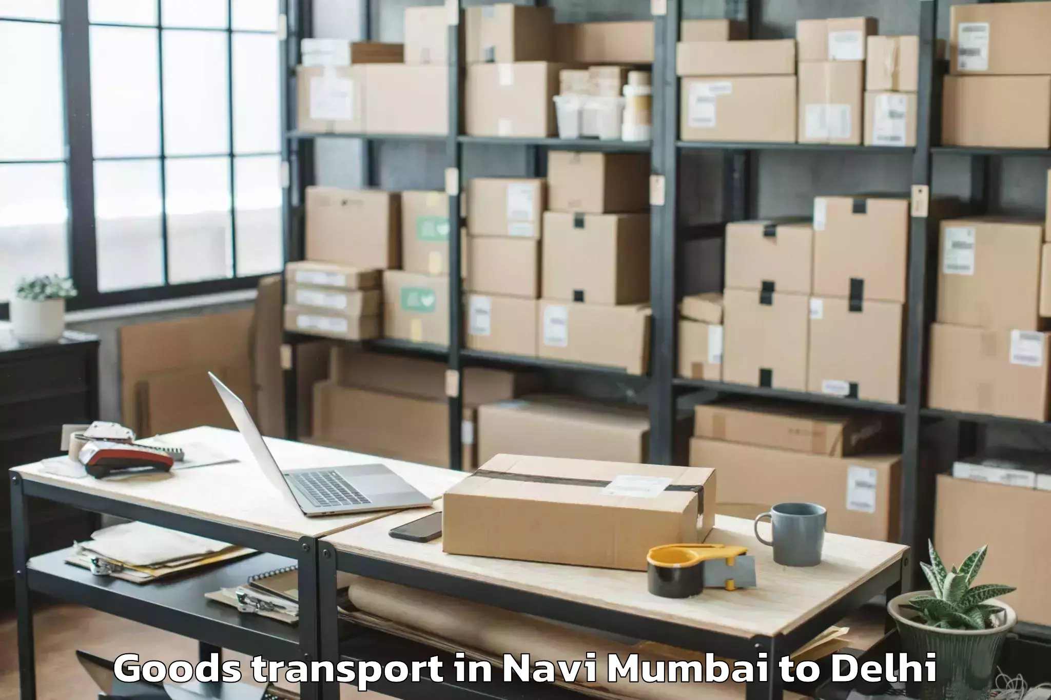 Top Navi Mumbai to Burari Goods Transport Available